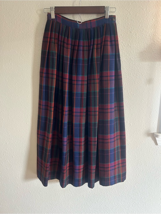 Ralph Lauren Dresses & Skirts - Vintage Ralph Lauren 100% Wool USA Made Pleated Plaid Midi Skirt Womens Size 6